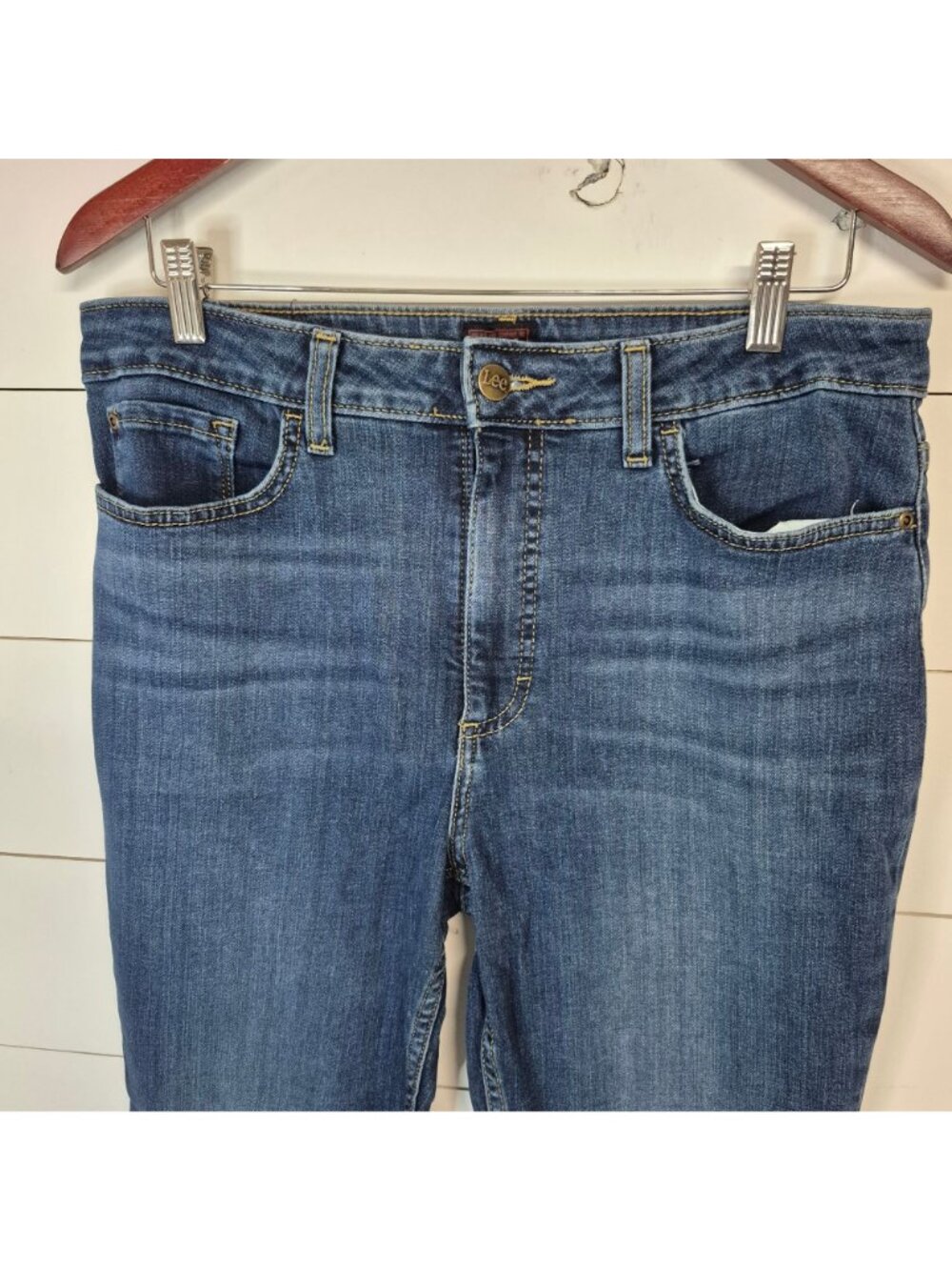 Lee Womens High-Rise Skinny Jeans In Dark Wash Denim Size 12 long - Picture 2 of 7